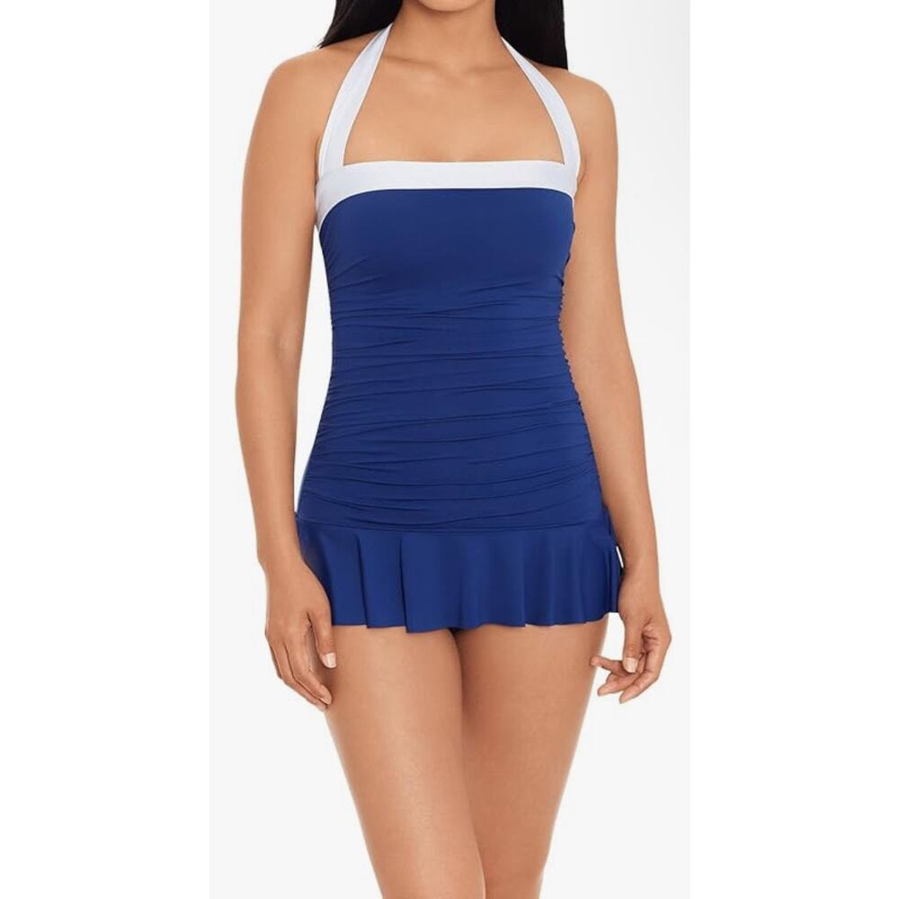 LAUREN Ralph Lauren® Bel Air Skirted Bandeau One-Piece Royal Blue M 10